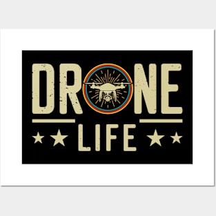 Drone Life Funny Drone Pilot Retro Vintage Posters and Art